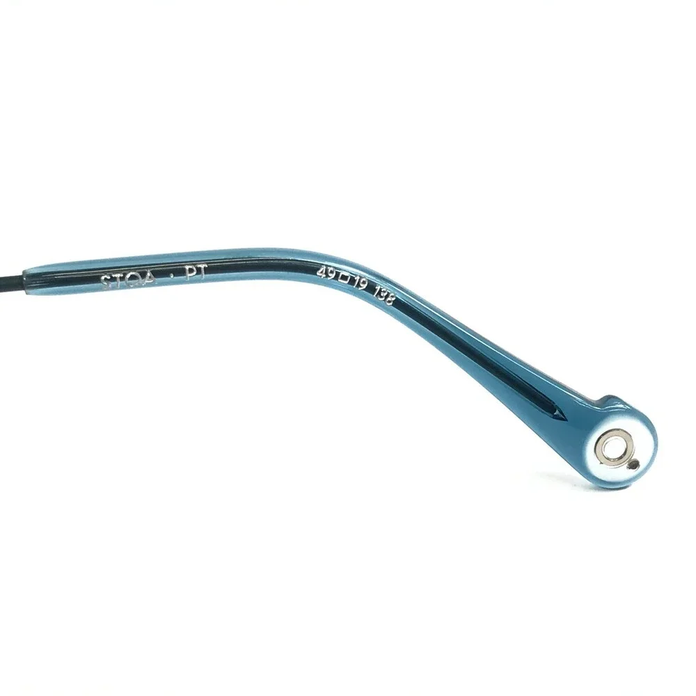 Etnia Barcelona Eyeglasses Frames STOA PT Petrol Blue Round Wire Rim 49-19-138